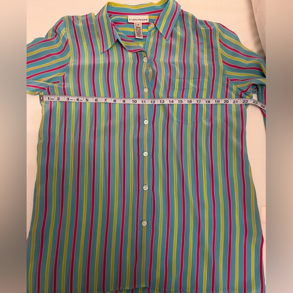 Evan-Picone long sleeve colorful stripped blouse - Picture 7 of 7